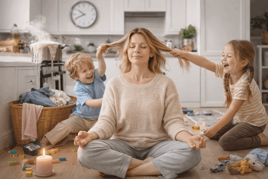 Mama Selfcare Übungen alltag burn out nerven beruhigen overload