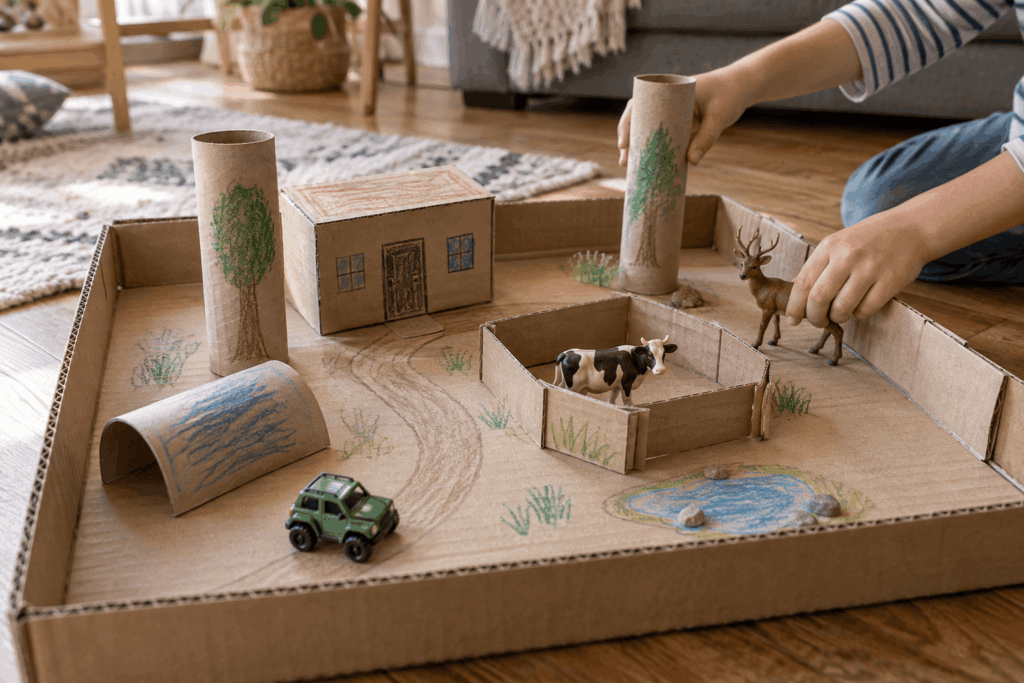 Karton Welt bauen spielidee, Kreativ, 