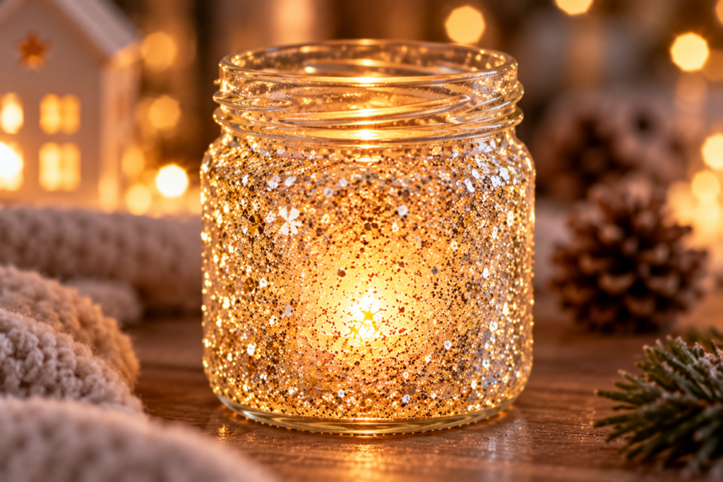 Windlicht basteln, DIY,Windlicht selber machen mit Kindern, Windlicht basteln mit Glitzer, Windlicht basteln Herbst Winter Weihnachten, Regenbogen, Upcycling Ideen